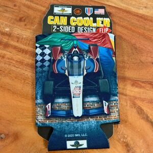 Indy 500 Can Cooler 2 Sided Flip Design Race Car Indianapolis Motor Speedway